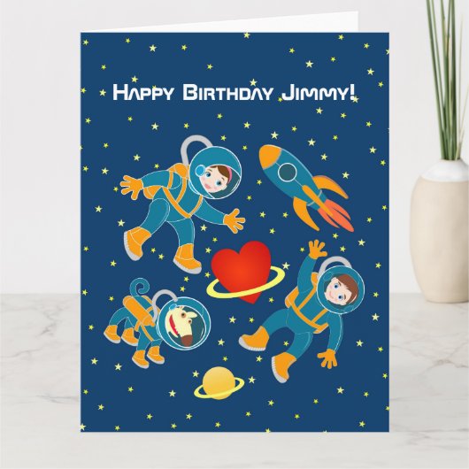 キッズ宇宙飛行士は宇宙旅行を愛 カード (正面)