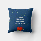 キッズ宇宙飛行士は宇宙旅行を愛 クッション (裏面)