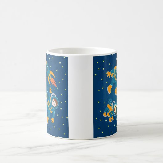 キッズ宇宙飛行士は宇宙旅行を愛 コーヒーマグカップ (中央)