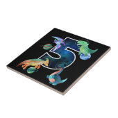 キッズ宇宙飛行士宇宙恐竜第5誕生日 タイル (側面)