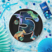 キッズ宇宙飛行士宇宙恐竜第5誕生日 ペーパープレート (パーティー)