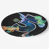 キッズ宇宙飛行士宇宙恐竜第5誕生日 ペーパープレート (アングル)