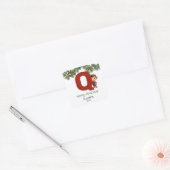 キッズ小妖精や小人イニシャルQクリスマス スクエアシール (封筒)