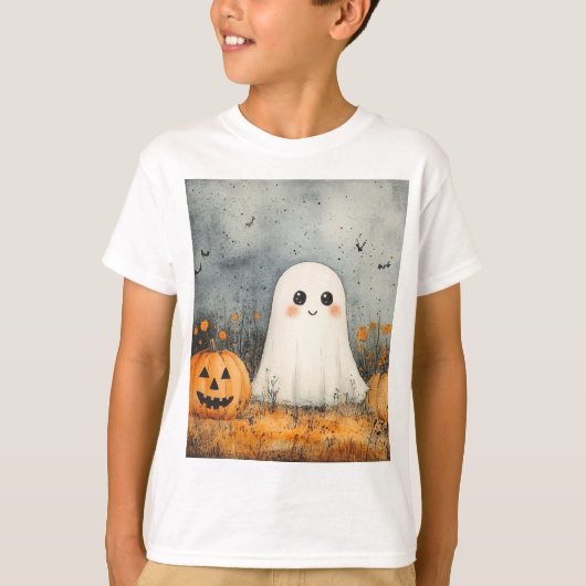 キッズ幽霊ハロウィーンTシャツ Tシャツ (正面)