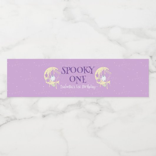 キッズ幽霊不気味ムーンワンハロウィーン1歳の誕生日 ペットボトルラベル (シングルラベル)