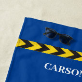 キッズ建築カスタム車ボーイズブルー ビーチタオル (インサイチュ)