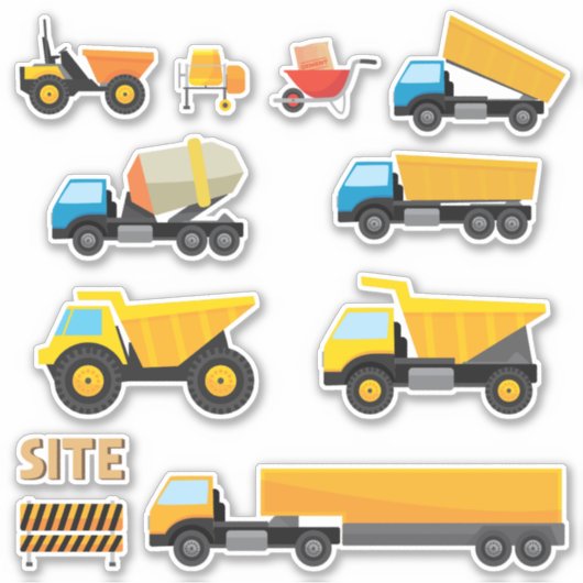 キッズ建築サイト車 シール (正面)