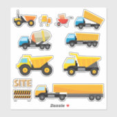 キッズ建築サイト車 シール (シート)