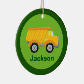 キッズ建築ダンプトラックカスタムボーイズモノグラム セラミックオーナメント (右)