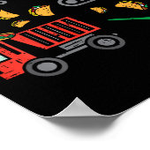 キッズ建築トラックブルドーザーチンコデマヨキ ポスター (角)