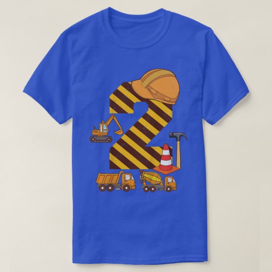 キッズ建築トラック2ndバースデーボーイ2 2年 tシャツ (デザイン正面)
