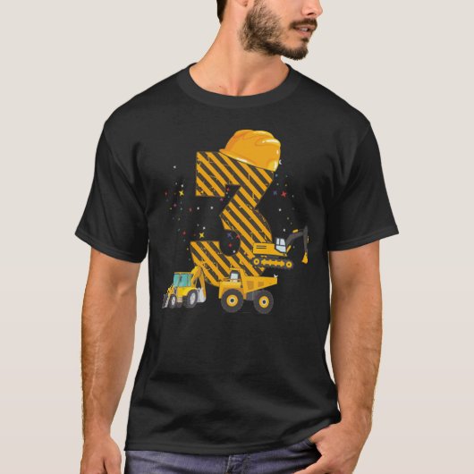 キッズ建築トラック3rdバースデーボーイアニマルヨ tシャツ (正面)