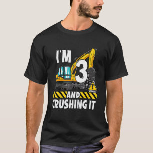 キッズ建築トラック3rd誕生日3歳D Tシャツ