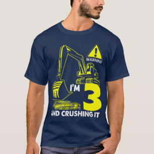 キッズ建築トラック3rd誕生日3歳D Tシャツ