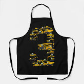 キッズ建築トラック3rd誕生日3歳Ou エプロン (正面)