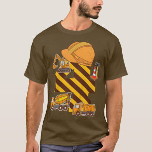 キッズ建築トラック4thバースデーボーイショベル tシャツ