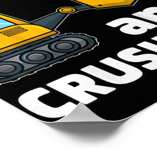 キッズ建築トラック5th誕生日少年5年O ポスター (角)