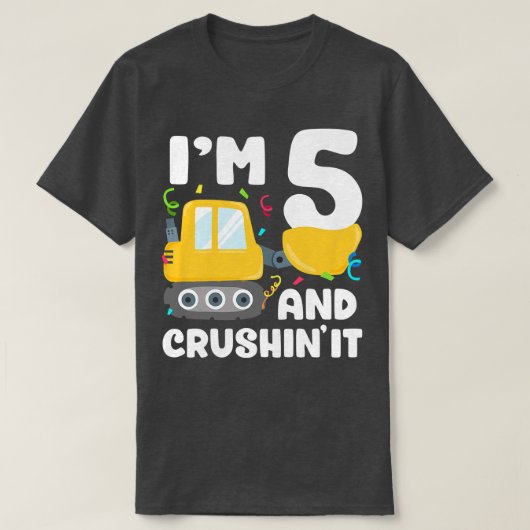 キッズ建築トラック5th誕生日少年5年Ol Tシャツ (デザイン正面)