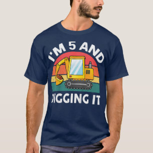 キッズ建築トラック5th誕生日5歳D Tシャツ
