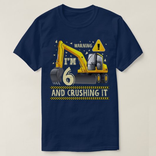 キッズ建築トラック6位誕生日6歳D Tシャツ (デザイン正面)