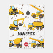 キッズ建築パーソナライズされたボーイズ名 フリースブランケット (正面)