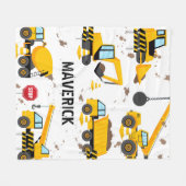 キッズ建築パーソナライズされたボーイズ名 フリースブランケット (正面(横))