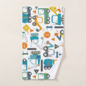 キッズ建築ビークルDoodle バスタオルセット (ハンドタオル)