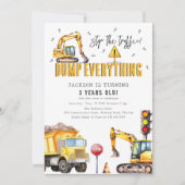 キッズ建築水彩誕生日パーティー 招待状 (正面)