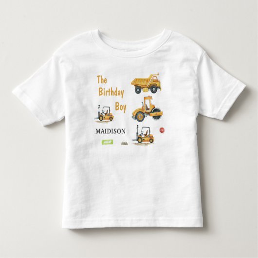 キッズ建築誕生日ボーイトドラー トドラーTシャツ (正面)