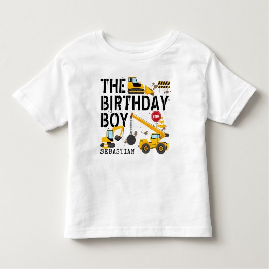 キッズ建築誕生日ボーイトドラーTシャツ トドラーTシャツ (正面)