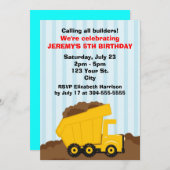 キッズ建築誕生日 招待状 (正面/裏面)