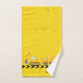 キッズ建築車カスタム両イエローボーイズ バスタオルセット (ハンドタオル)