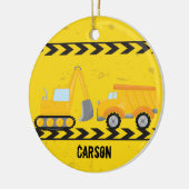 キッズ建築車カスタム車ボーイズクリスマス セラミックオーナメント (左)