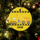 キッズ建築車カスタム車ボーイズクリスマス セラミックオーナメント