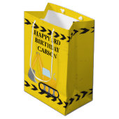 キッズ建築車カスタム車ボーイズ誕生日 ミディアムペーパーバッグ (正面アングル)