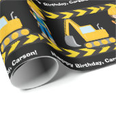 キッズ建築車カスタム車ボーイズ誕生日 ラッピングペーパー (ロールコーナー)