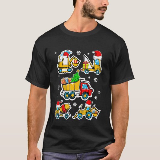 キッズ建築車クリスマスクレーントラックSa Tシャツ (正面)