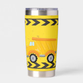 キッズ建築車パーソナライズされた少年 保温保冷タンブラー (背面)