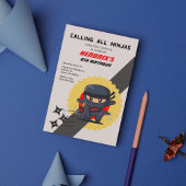 キッズ忍者空手バースデーパーティーへの招待 招待状