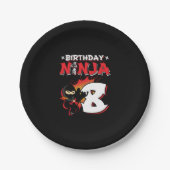 キッズ忍者誕生日パーティギフト – 8歳 ペーパープレート (正面)