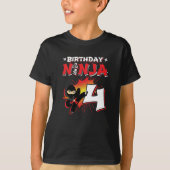 キッズ忍者誕生日パーティーギフト – 4歳 Tシャツ (正面)
