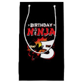 キッズ忍者誕生日パーティーギフト – 5歳 スモールペーパーバッグ (正面)