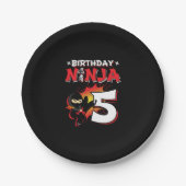 キッズ忍者誕生日パーティーギフト – 5歳 ペーパープレート (正面)