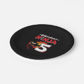 キッズ忍者誕生日パーティーギフト – 5歳 ペーパープレート (アングル)