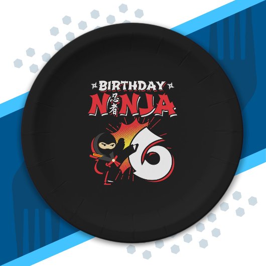 キッズ忍者誕生日パーティーギフト – 6歳 ペーパープレート