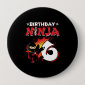 キッズ忍者誕生日パーティーギフト – 6歳 缶バッジ (正面)