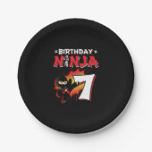 キッズ忍者誕生日パーティーギフト – 7歳 ペーパープレート (正面)