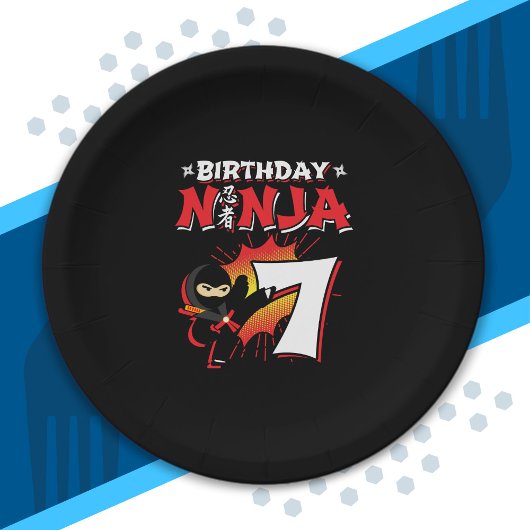 キッズ忍者誕生日パーティーギフト – 7歳 ペーパープレート