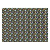 キッズ恐竜の動物の黒い色の綿の食事 テーブルクロス (正面(横))