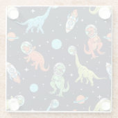 キッズ恐竜の宇宙飛行士 ガラスコースター (裏面)